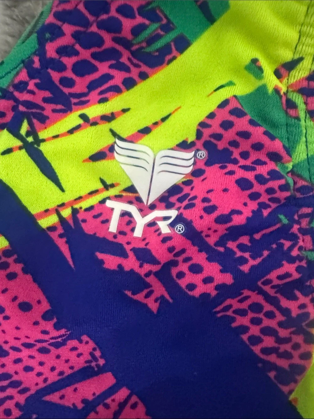 TYR Girls Neon Pink Blue Green One-Piece Swimsuit